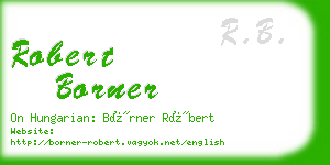 robert borner business card